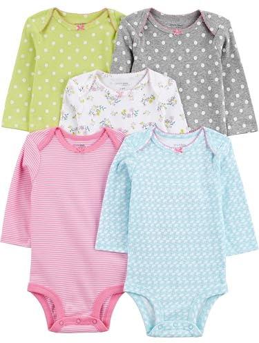 Simple Joys by Carter's 5-pack Long-sleeve Bodysuit Body Unisex bebé (Pack de 5)