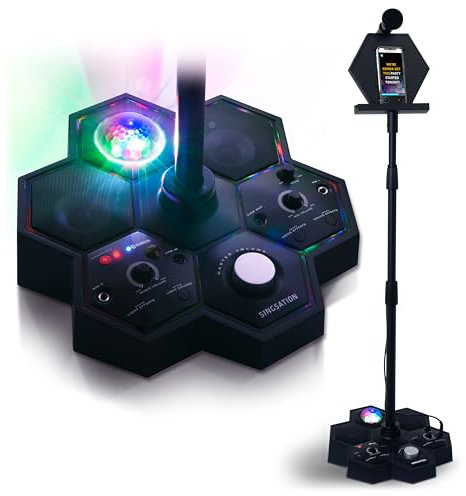 808 Singsation - Sistema de Karaoke Todo en uno y Altavoz de máquina de Fiesta con micrófono Bluetooth, Soporte para Cantar, sin CD, niños o Adultos Pueden Utilizar Youtube para Videos o Canciones