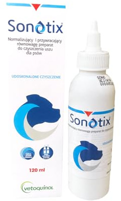 Sonotix® Limpiador de oídos para mascotas, cuidado eficaz de los oídos sin irritantes, promueve el equilibrio del pH y la microflora, clínicamente probado