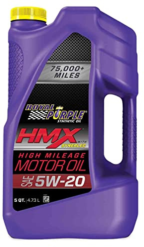 Royal Purple HMX w/Synerlec | High Mileage SAE 5W-20 Premium Synthetic Motor Oil |5 Quart | SKU: 17518