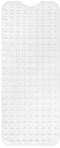 Circul Badewannenmatte 100 x 41 cm weiß modern eckig mit Noppen und Abflussausparung