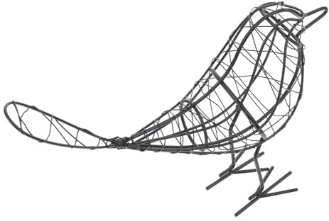 VOSAREA Drahtvogel Aus Schmiedeeisen Vogel Ornament Schwarz Als Gartendekoration Kreative Deko Für Schlafzimmer Wohnzimmer Arbeitszimmer Büro 7.87X6.50X2.36 in Geschenk Für Freunde