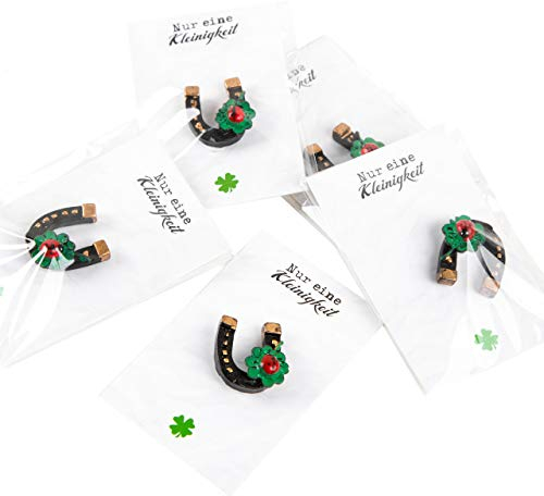 Logbuch-Verlag 5 Hufeisen schwarz Kleeblatt Silvester Weihnachten Glücksbringer mini klein Geschenk Freunde Arbeitskollege Kunde Mitarbeiter
