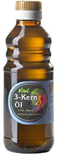 3-Kernöl (250ml) der Ölmühle Garting, Premium Qualität, 100% naturbelassen, kaltgepresst, Rohstoffe aus der Region, Familienbetrieb