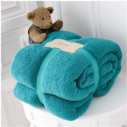 GC GAVENO CAVAILIA Peluche Manta, Suave y acogedora, 100% poliéster, Ligera, esponjosa, Ultra Afelpada, para acurrucarse, Color Verde Azulado, tamaño King (200 x 240 cm), 200X240