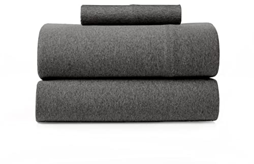 Road Trip America Jersey Knit Sheet Set - 3 Pieces Twin Cotton Sheets Set - Soft Cozy Stretchy Knit Bed Linen (Dark Grey, Twin)