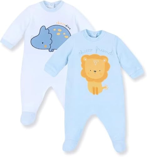 Chicco, Set Tutine Neonato, Tutine con Pratico Piedino, in Morbido Cotone, Abbigliamento Bambino 0-24 Mesi, Designed in Italy