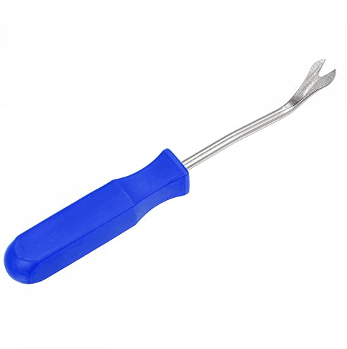 sourcing map 4 Inch All-Purpose Nickel Plated Manganese Steel Fastener Remover Clip Removal Tool with Blue Plastic Handle, for Window Door Panel, Rivet