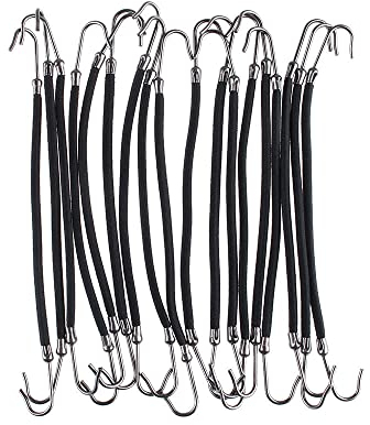 36 Stück Elastischer Haken Haargummi Pferdeschwanz Halter Haarschnur Haarspange Gummi Bungee Haarband mit Haken für Frauen Mädchen Dickes Haarstyling Schwarz & Braun (Schwarz)