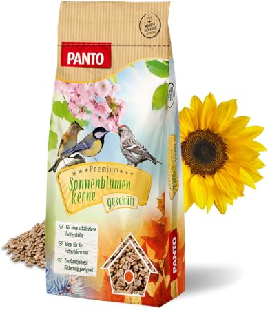 PANTO Sonnenblumenkerne geschält 25 kg – Wildvogelfutter ganzjährig | Reine, schalenlose Kerne ohne Schalenreste – energiereich für Körner- & Weichfresser an Futterplatz & Vogelhäuschen