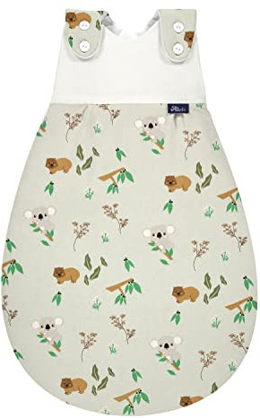 Dein Kinderland Alvi Außensack Baby Mäxchen organic cotton im SET mit Babylöffel | Babyschlafsack | Ganzjahresschlafsack | Bio-Baumwolle | Organic Cotton | anschmiegsam (koalas world, 62-68)