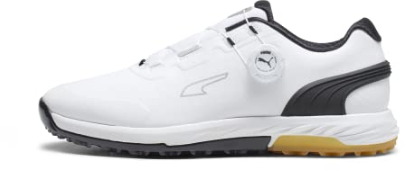 Puma Herren Alphacat Nitro Disc Golfschuhe, White Black-Gum, 41.5 EU