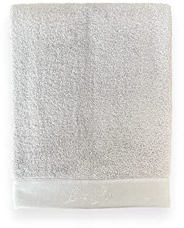 Liu jo - Set Asciugamani 1+1 Viso e Ospite Art.Lurex di Liu Jo in Spugna di puro cotone con logo ricamato Lurex (Perla)