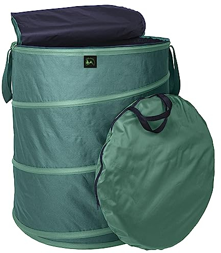 TTL Garden 270L Deluxe Pop Up Gartensack mit Deckel - 220gsm 600D Oxford 270 Liter Gartenabfallsack faltbar groß stabil Laubsack Sack & Behälter für Grünschnitt Garten Abfall selbstaufstellend