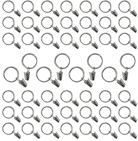 Confezione da 50 clip ad anello in argento da 25 mm per appendere anelli, tende resistenti per decorazione di aste per finestre, foto artistiche