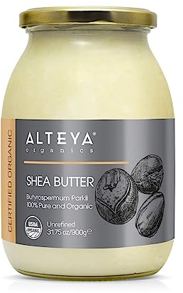 Alteya Organic Bio Unraffinierte Sheabutter 900 g – USDA Organic Zertifiziert 100% Rein Vegan – alle Hauttypen, Natürliche Körperbutter - Gesicht, Lippen, Haare - Pflegt, Schützt, Befeuchtet