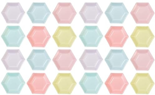 Talking Tables 12 pastelfarbene, sechseckige Pappteller Einweg Pappteller ideal für Hochzeiten oder Hochzeitstag-Feier, Babyfeiern, Geburtstage, oder sonstige Feiern. 18cm. (Packung mit 2)