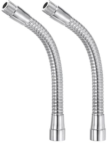 PATIKIL 8 Microphone Col Cygne, 2pcs 5/8-27 Filetage Métal Universel Tuyau Flexible Bras Col Cygne Tube Rallonge pour Multifonction DIY, Argent Ton