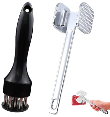 2pcs Meat Hammer, Steak Hammer, Dual Front Meat Tenderizer,Meat Tenderiser Mallet Applicable to Chicken Burger/Steak/Beef/Lamb/Poultry/Fish/Nuts