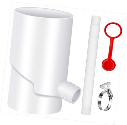 LOVIVER Downspout Diverter Rain Water Collection System for Round Downspouts Raindrop Collection Rainwater Diverter for Lawn,Backyard, White, 8cm