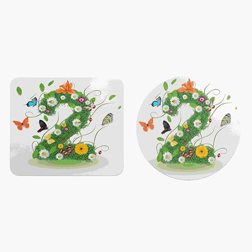 EHOMERY Mauspad Bedrucken Mousepad XXL 2 Mauspad Individualisiert Mousepad Anime Für Die Schreibtischdekoration - 2 Pack [20x24 cm and Dia 20 cm]