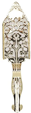 Absinthe Spoon, 2Pcs Stainless Steel Wormwood Spoon Hollowed Out Absinthe Fountain Spoon Vintage Wormwood Cocktail Dripper for Cocktail, Absinthe Glass Cup (Golden)