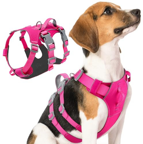 SlowTon No Pull Hundegeschirr - Leichtes, Fluchtsicheres Hundegeschirr mit Gepolstertem Tragegriff, Verstellbares, Reflektierendes Ganzkörper-Hundegeschirr für Kleine, Mittelgroße und Große Hunde