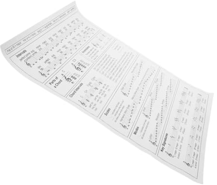 TOYANDONA Learning Harp Chord Chart Poster on Coated Paper – Beginner Harp Fingering Practice Aid with Simple Delicate Design for Home Music Study and Classroom Teaching