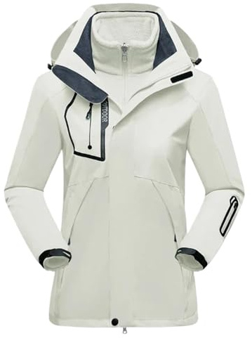 AYWTIUN Skianzug Damen Winter Ski Anzug Frauen Warme Wind wasserdichte Ski Jacke Ski Hosen Weibliche Outdoor Sport Schnee Mantel Hosen Snowboard Tragen(1pc Lvory Jacket,M(40-45kg))