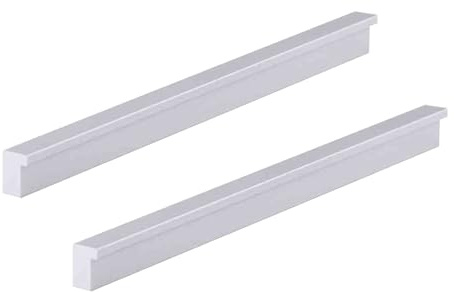 2 Stück Silber Garderobengriffe 7-Förmige Schubladengriffe Aluminiumlegierung Küchengriffe Solide Schrankgriffe (Length 400mm)