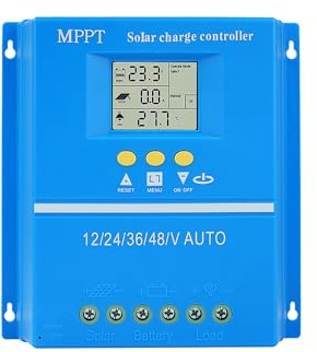 Buyweek 100A MPPT Laderegler 12V 24V 36V 48V Auto Solar Laderegler LCD Display Solarladeregler mit Dual USB MPPT Solarregler Max PV 100V Eingang für Blei-Säure/Lithium Batterie