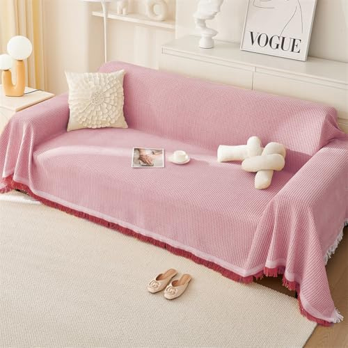 Morbuy Jeté de Canapé Grande Taille, Jeté de Canapé Antidérapant pour Canapés 1, 2, 3 ou 4 Places Réversible Housse de Canapé d'angle pour Une Couverture Complète (Rouge,180 * 180cm)