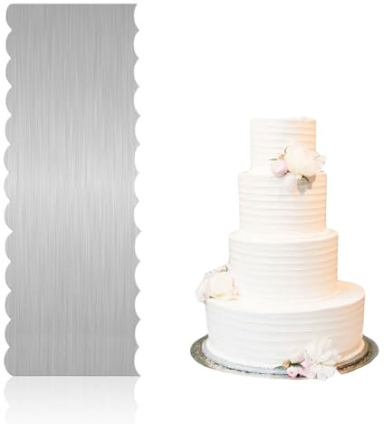Cake Scraper Buttercream Smoother,for Icing-Smoother,Bakery Stainless Steel Edge for Frosting,Double Sided for Birthday Wedding,Home,Party,Cream Baking Decorating,Spatula Tool for Edges,Cutter Tools