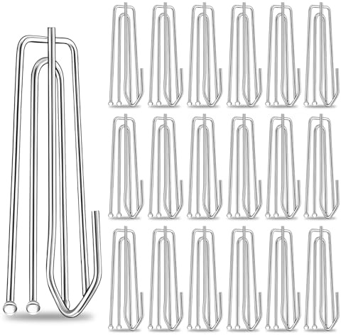 60 Stück Gardinenhaken Metall, Vorhang Haken 4 Zinken Pinch Vorhang Falte Haken Edelstahl Duschvorhanghaken Curtain Hooks, für Prise Gefaltete Kopfvorhänge, Türvorhänge Duschvorhänge