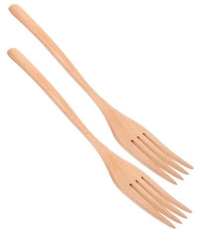 Alipis 2pièces Fourchettes Bois Pour Salade Service Et Cuisine Lot De Ustensiles De Maison Pour Mélanger Et Servir
