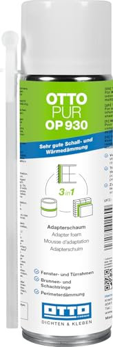 12 x Oto-PUR OP930 500 ml Pistola de espuma de montaje para relleno, aislamiento y aislamiento, espuma de construcción hermética e impermeable, espuma de aislamiento acústico, 58 dB