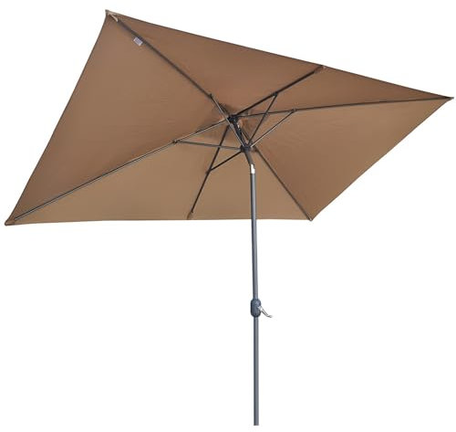 Générique Parasol balcon rectangulaire inclinable 200×300cm, 200×200cm Parasol d'extérieur, Protection Solaire UPF50 + Waterproof Ombrelle for Garden, Patio, Khaki(200x300cm/6.6x9.8ft)