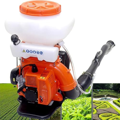 Pulverizador de mochila agrícola, tanque de 14 litros, motor de gasolina, 7500 RPM, plumero de niebla de gasolina, soplador de niebla motorizado para uso en jardín