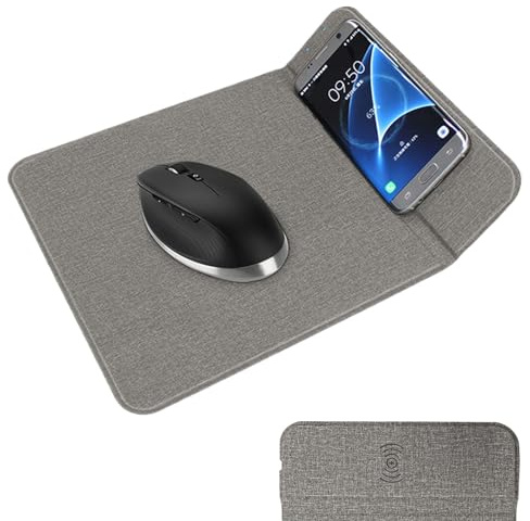 Wireless Charging Pad for Desktop, 2 in 1 Pad Charger for Phones and Accessories, Portable Workstation Mat for Laptop Keyboard Office Computer Travel Road Trip Game Setup