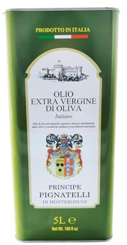 Principe Pignatelli di Monteroduni – Olio extravergine di oliva 100% italiano, estratto a freddo e filtrato, latta 5L, blend fruttato medio, EVO di qualità dal Molise
