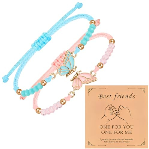 THQAE bracelet d'amitié, bracelet amitié papillon, bracelet femmes enfant fille, bijoux pour couples, amis