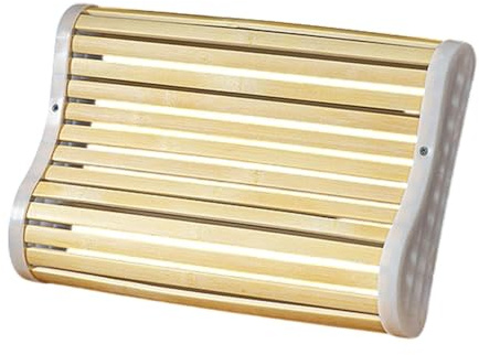 Pugermering Kopfstütze aus Bambus, Nackenstütze, handgefertigtes Zubehör, bequeme Halterung, Sauna-Rückenlehne für Fitnessstudio, Haus, Entspannung, Spa, 27 cm x 33 cm
