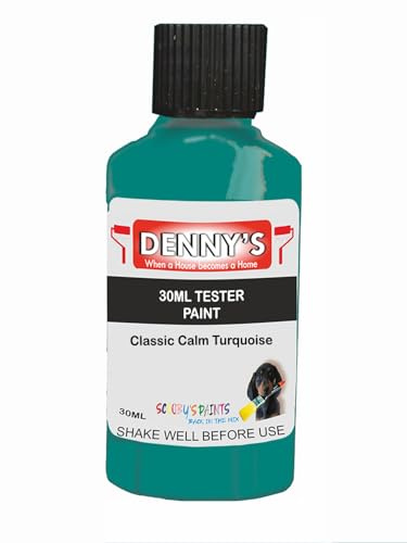 Premium Interior Wall & Furniture Chalk Paint – Classic Calm Turquoise – Rich Matt Finish, Durable & Washable, Low Odour, Ideal for Living Rooms, Bedrooms & Hallways (30ML Tester Bottle)