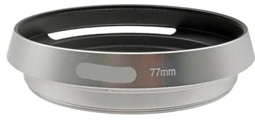 Compatibile con obiettivi standard universali - Paraluce a vite in metallo ventilato argento da 77 mm