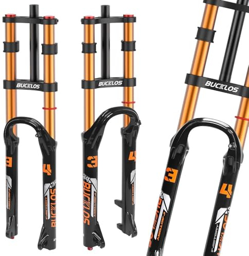 AEYINO 180mm Federweg MTB Luftfedergabel 26/27,5/29 Zoll Doppelkrone | 34mm Standrohr & 9x100mm Schnellspanner für XC AM Mountainbike mit Einstellbarer Zugstufe & Lockout