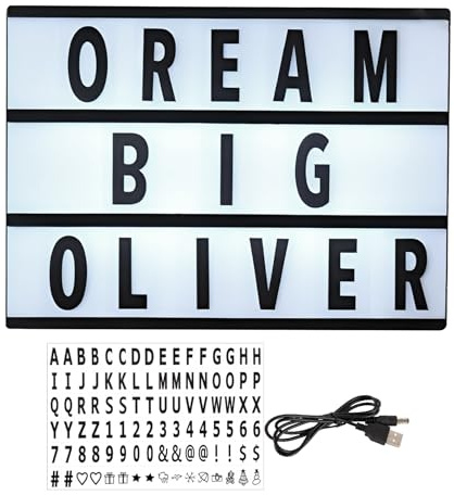 Pizarra de luz LED - de luz impermeable con 96 letras, decoración de tablón de anuncios iluminado, pizarra de letras intercambiables para eventos escolares de dormitorio | Pantalla de de