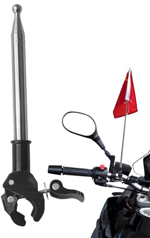 Motorcycle Flag Pole - 120cm Stainless Steel Bikes Flagpole Mount, Motorcycle Safety Flag Pole Bicycle Handlebar Flagpoles For Cycling Supplies Motorbikes Outdoor