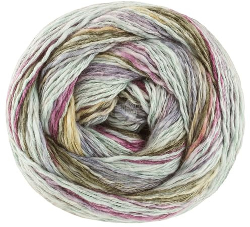 LANA GROSSA Gomitolo California | Strukturiertes Baumwoll-Leinengarn mit Hanffasern und farbenfrohen Effektstreifen-Druck aus dem Knäuel | 100g Wolle zum Stricken & Häkeln | 300m Garn FB 3044