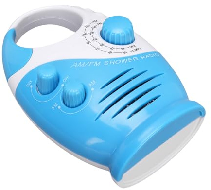 GLOGLOW Duschradio AM FM, Tragbar mit Spritzwassergeschütztem Design, Integriertem Lautsprecher für Badezimmer, Dusche, Garage, Reisen