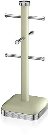 Swan SWKA1030GN Retro 6 Cup Mug Tree, Weighted Base, Green